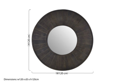 Ravello Mango Wood Round Wall Mirror