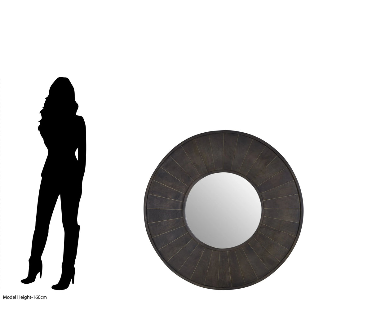 Ravello Mango Wood Round Wall Mirror