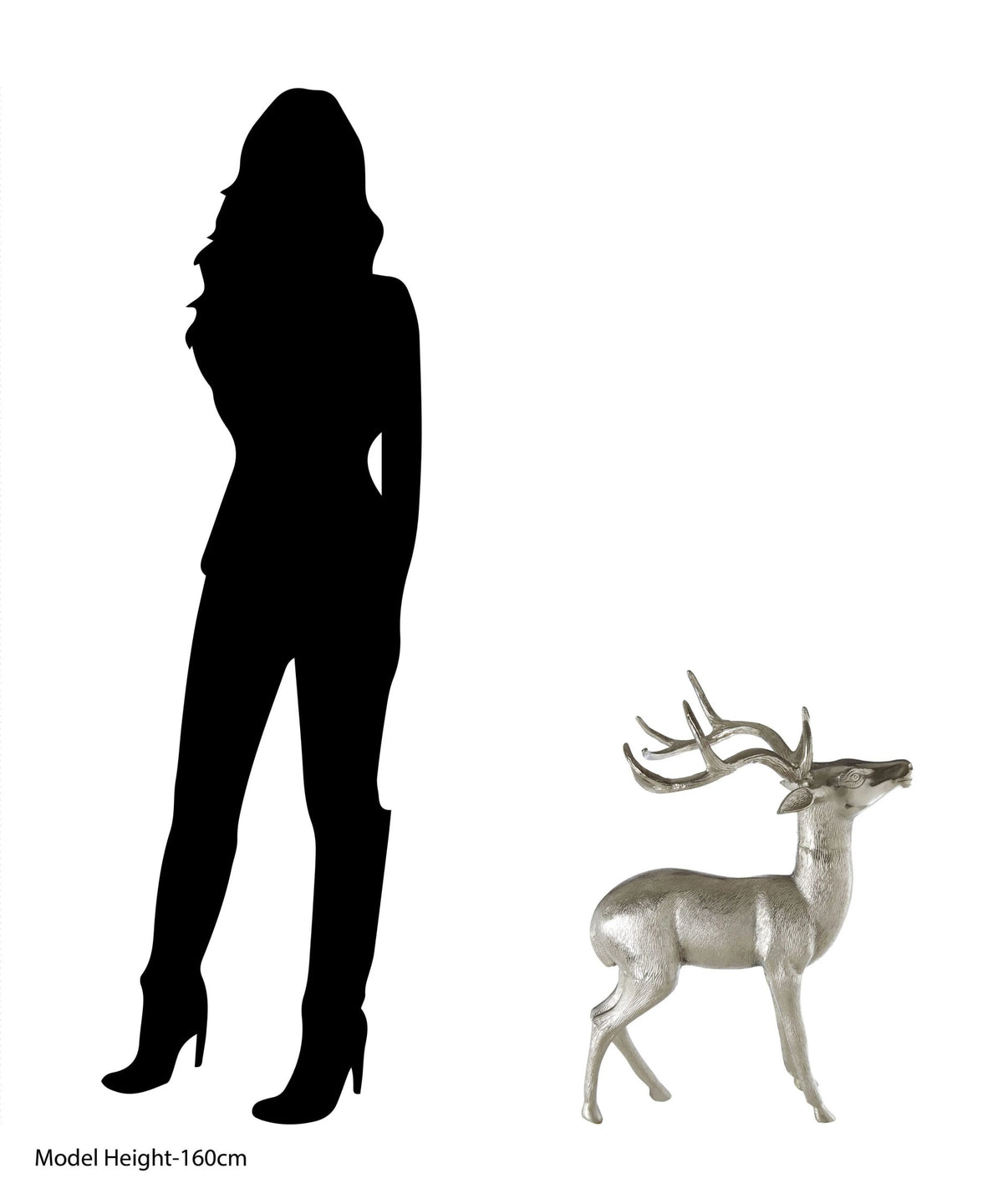 Elkwood Large Nickel Finish Floor Standing Stag