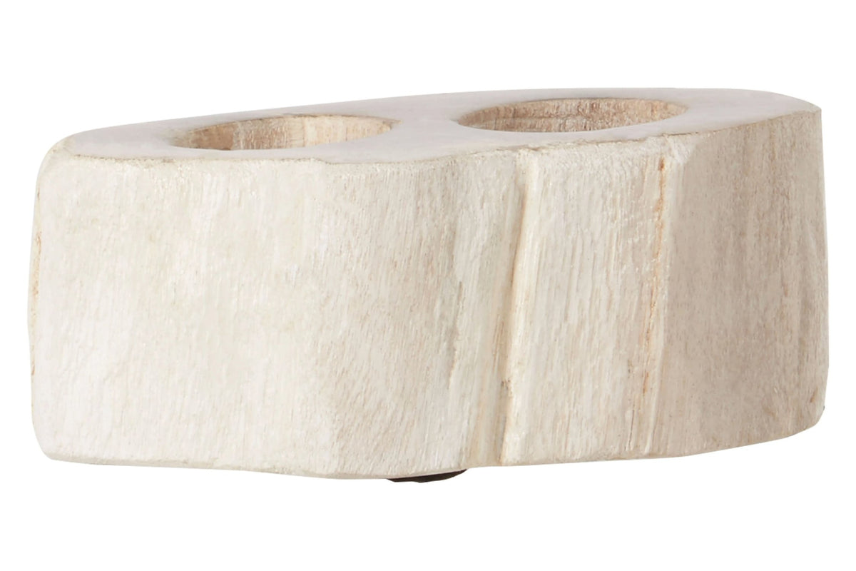Artifact Petrified Wood Double Candle Holder
