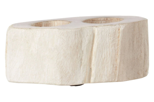 Artifact Petrified Wood Double Candle Holder