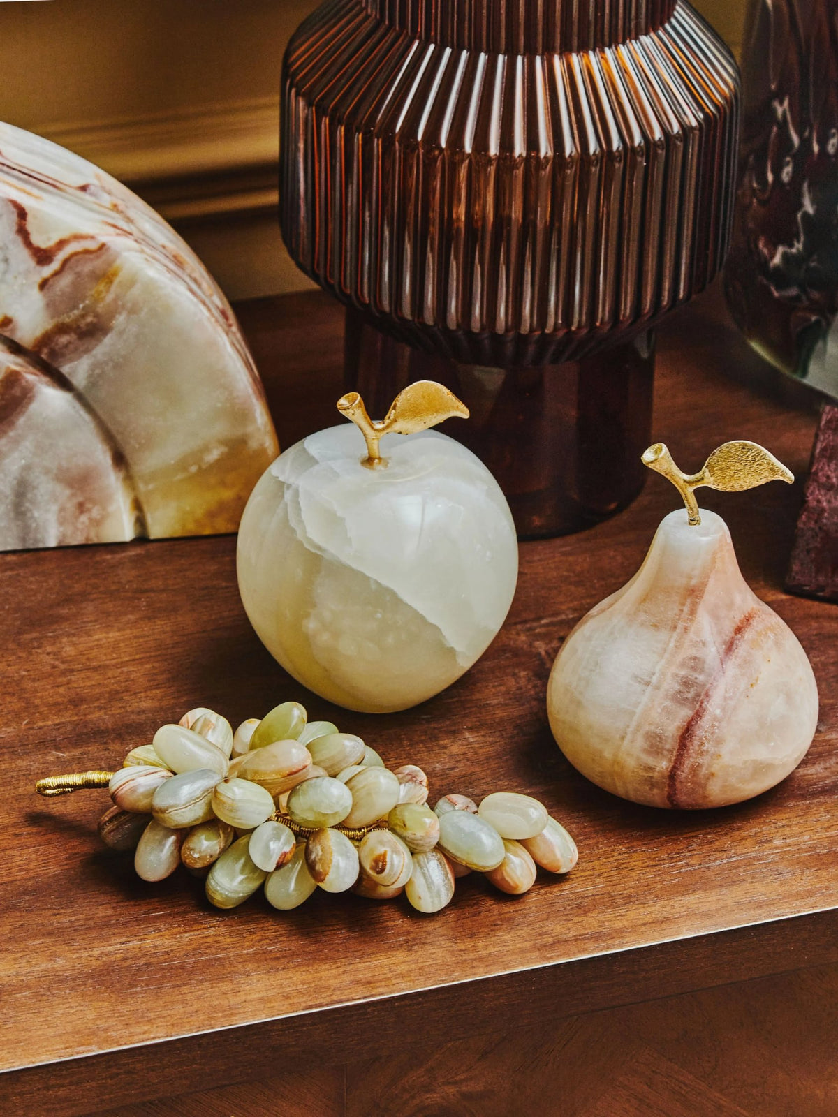 Pomona Green Onyx Decorative Grapes