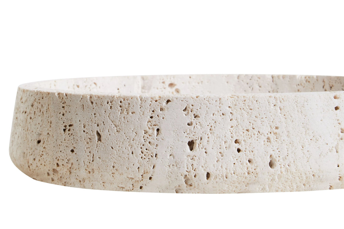 Roman Travertine Bowl with Raised Edges