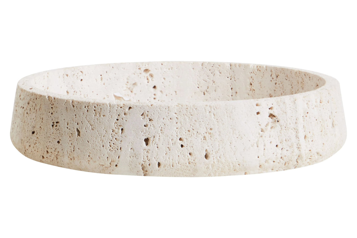 Roman Travertine Bowl with Raised Edges
