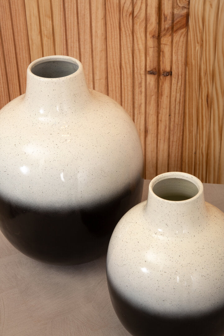 Arbor Large Black And White Ombre Vase