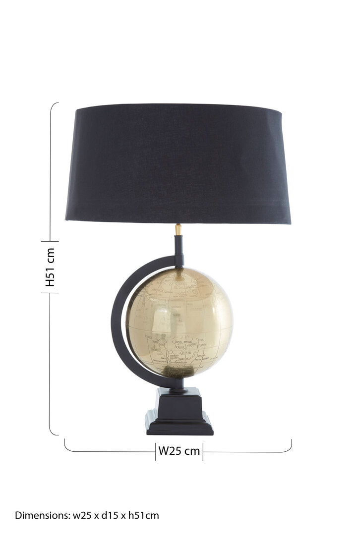 Spencer Globe Antique Brass Table Lamp
