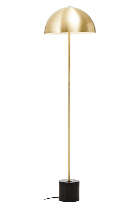 Stirling Brushed Brass Floor Lamp with Black Marble Base