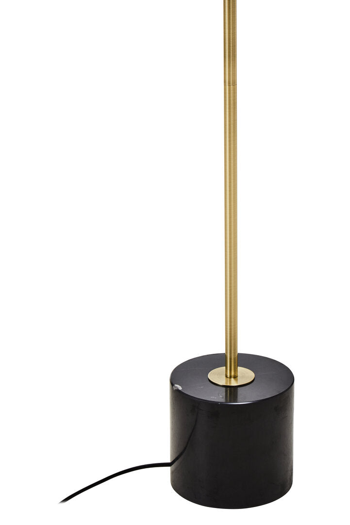 Stirling Brushed Brass Floor Lamp with Black Marble Base