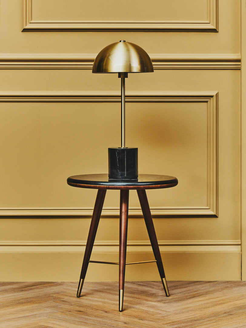 Stirling Brushed Brass Table Lamp with Black Marble Base