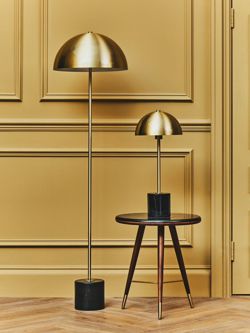 Stirling Brushed Brass Table Lamp with Black Marble Base