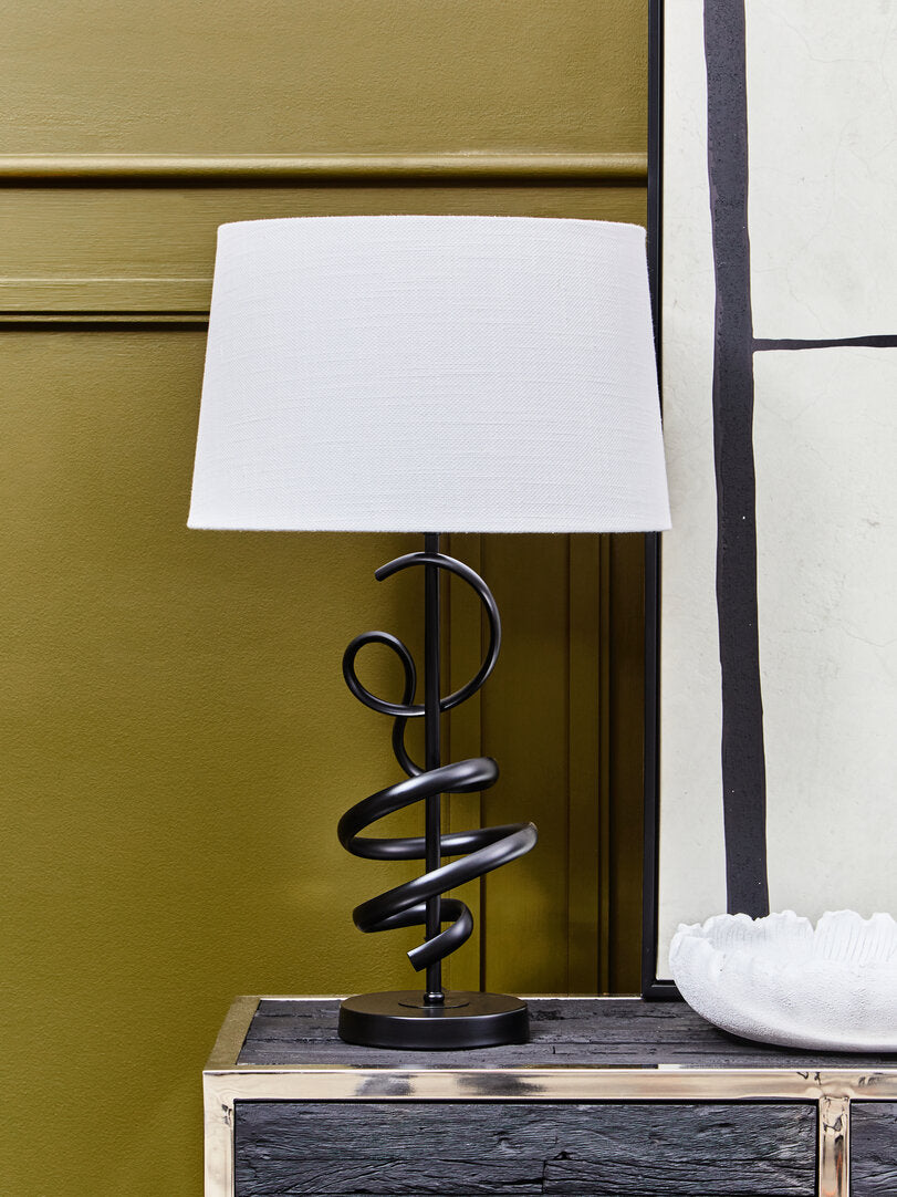 Zenith Matte Black Squiggle Table Lamp