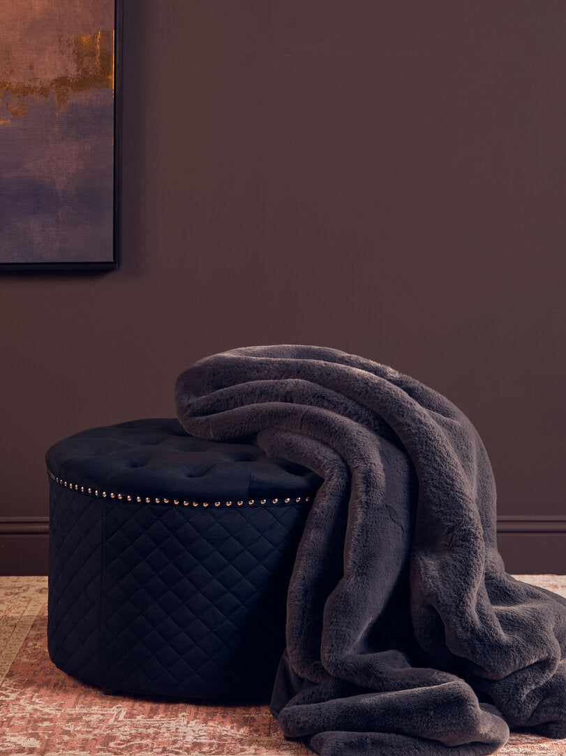 Folia Grey Fur Throw