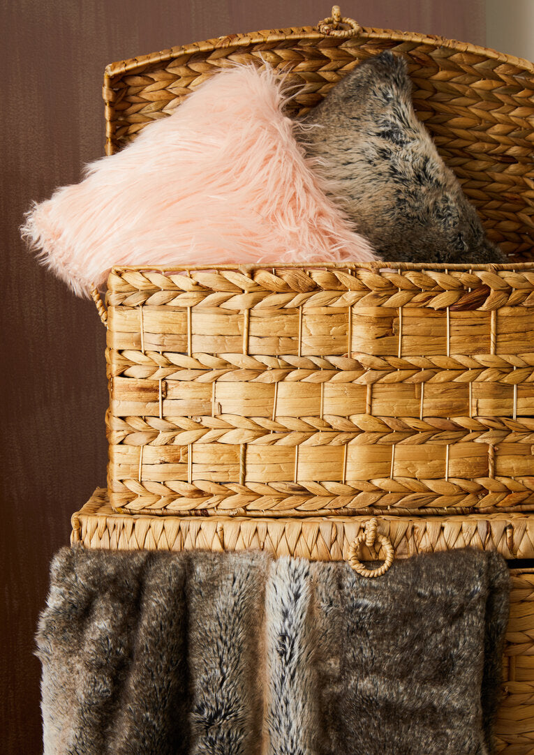 Folia Mocha Ombre Square Fur Cushion