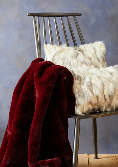 Folia Natural Rectangular Fur Cushion
