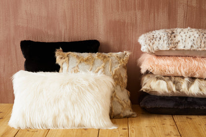 Folia Natural Rectangular Fur Cushion