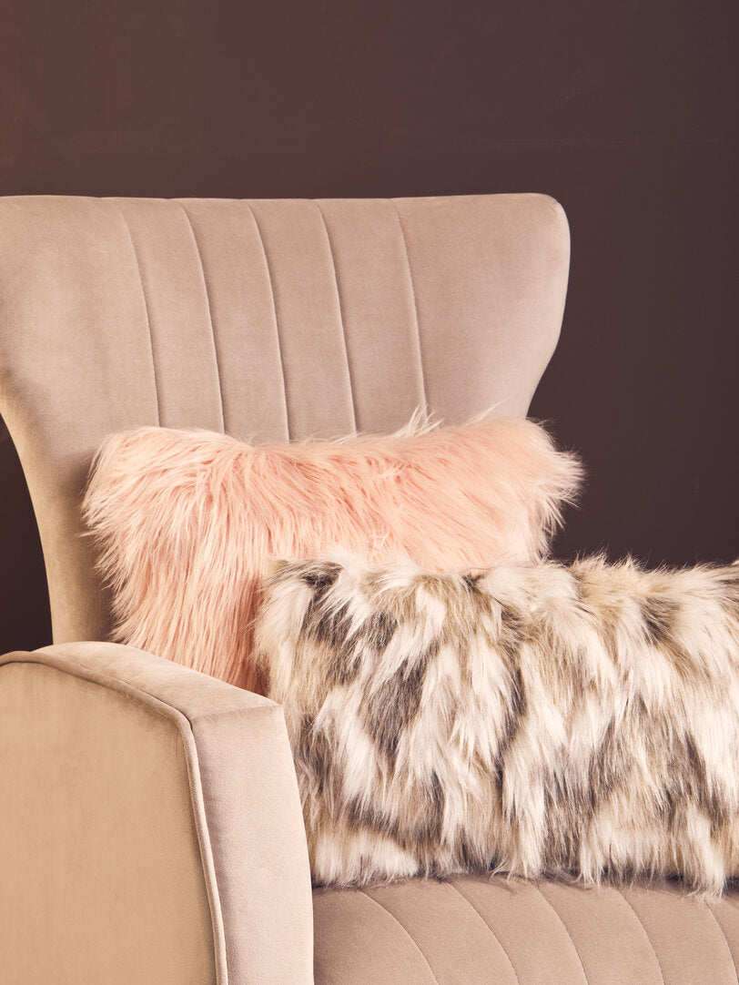 Folia Natural Rectangular Fur Cushion
