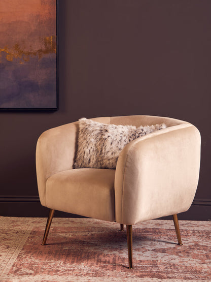 Folia Animal Print Rectangular Fur Cushion