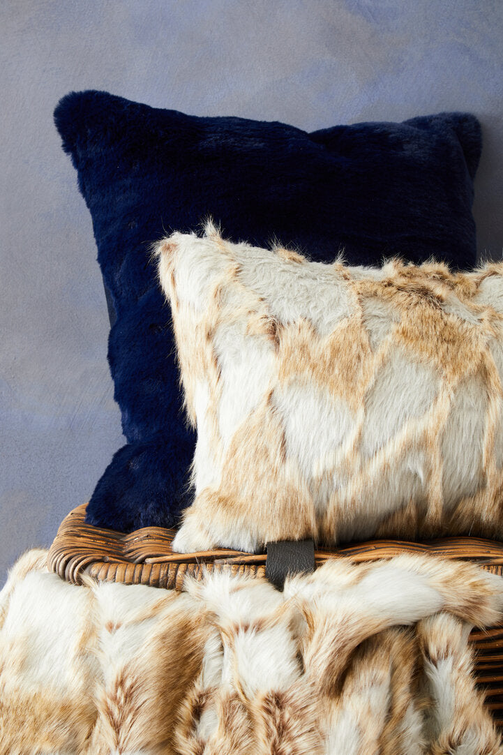 Folia Grey And Natural Fur Throw
