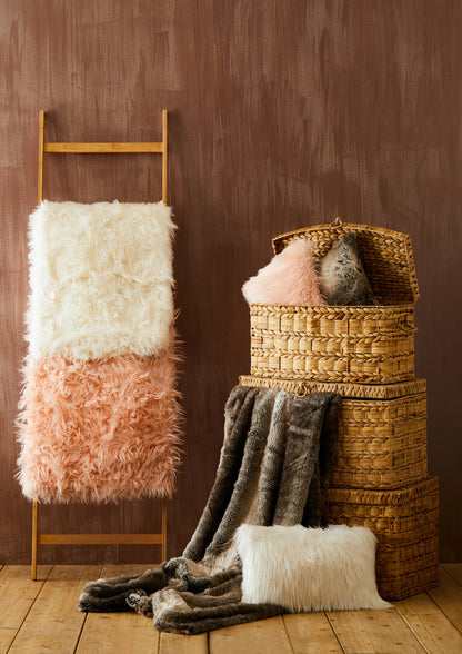 Folia Cream Fur Throw