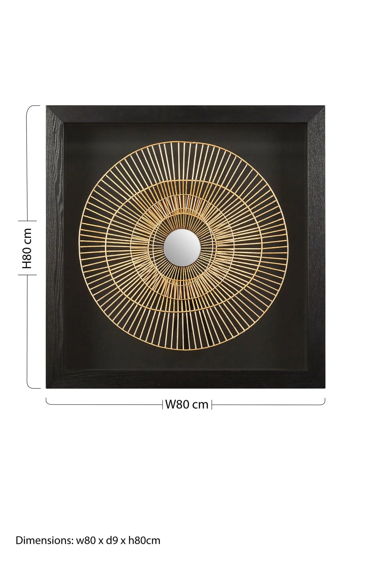 Milan Black and Gold Wire Sunburst Wall Art