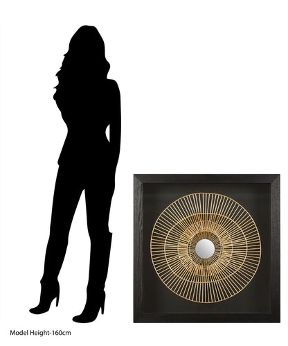 Milan Black and Gold Wire Sunburst Wall Art