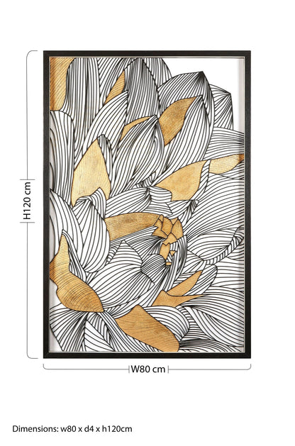 Milan Black and Gold Botanical Framed Wall Art