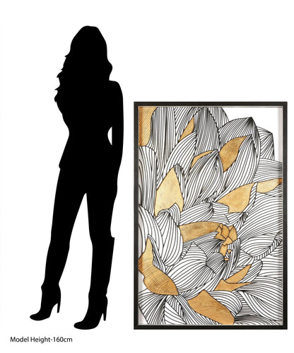 Milan Black and Gold Botanical Framed Wall Art