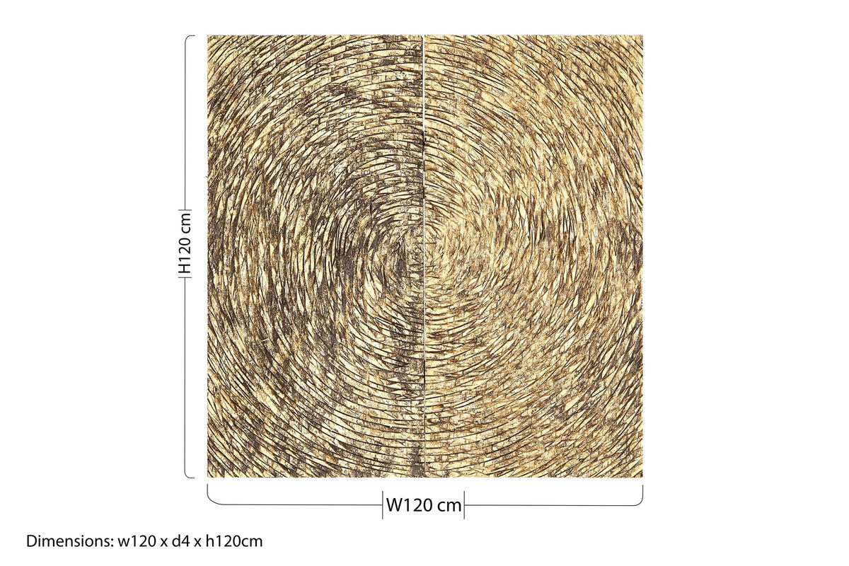 Milan Wood Carving Gold Finish Wall Art