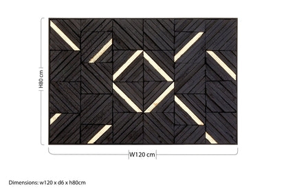 Milan Black Wood Carving Wall Art