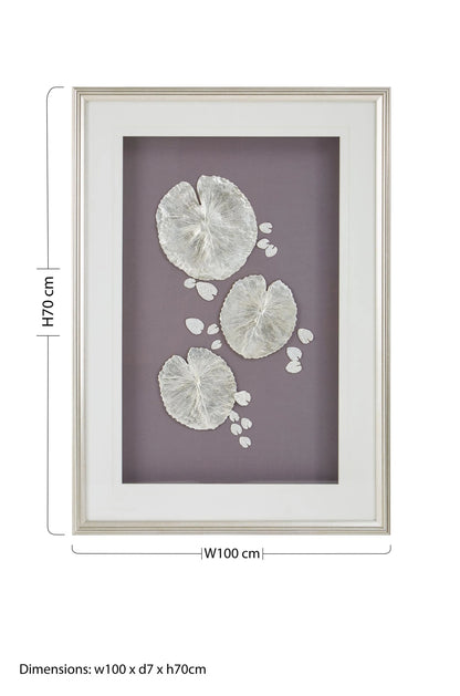 Foundation Silver Leaf Design Wall Art with Wooden Frame