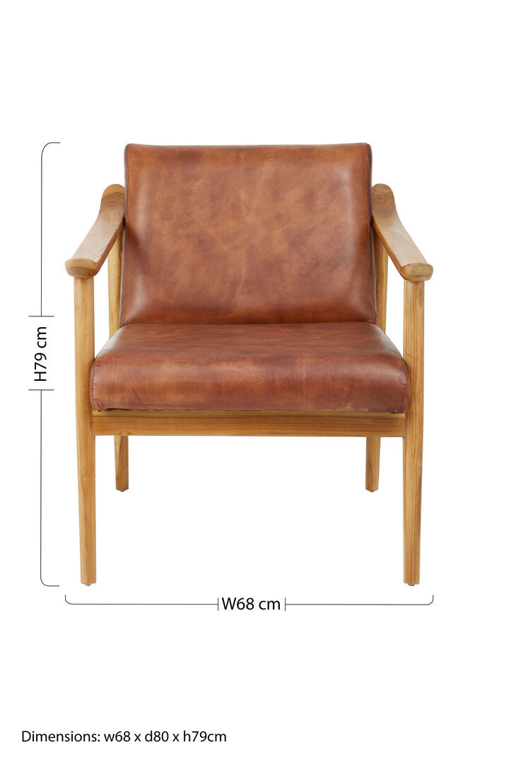 Sumatra Chair With Brown Plain Leather