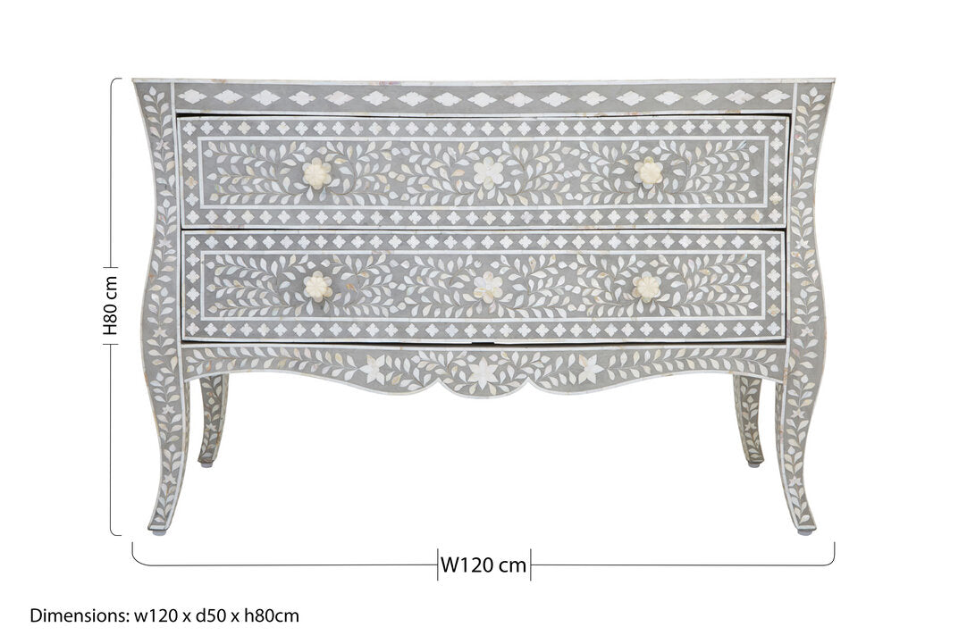 Unity Chest of 2 Drawers with Mother of Pearl Inlay