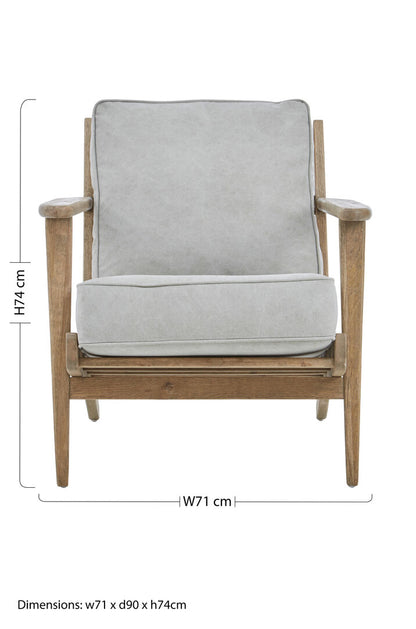 Troy Grey Linen Oak Frame Armchair