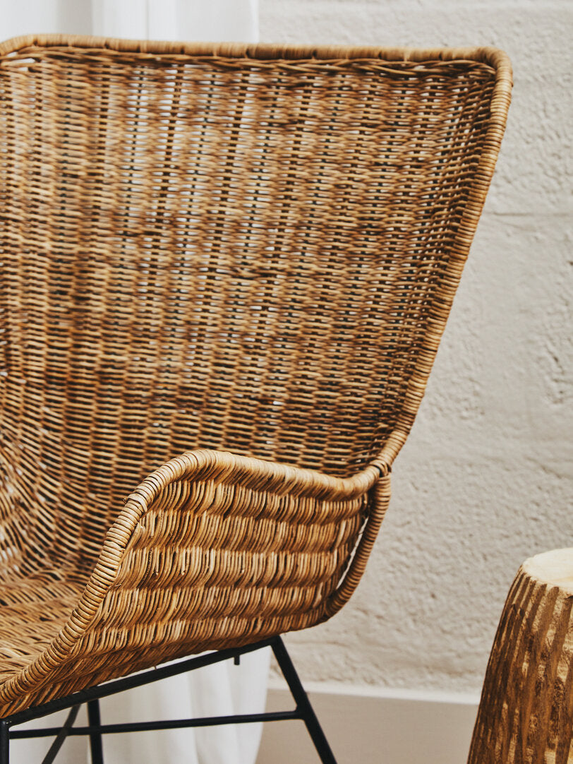 Celebes Curved Design Natural Rattan Chair