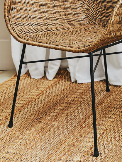 Celebes Curved Design Natural Rattan Chair