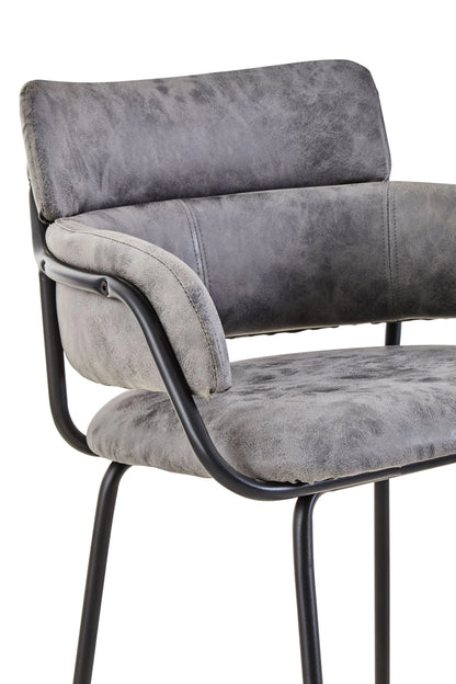 Tamsworth Grey Faux Leather Bar Chair