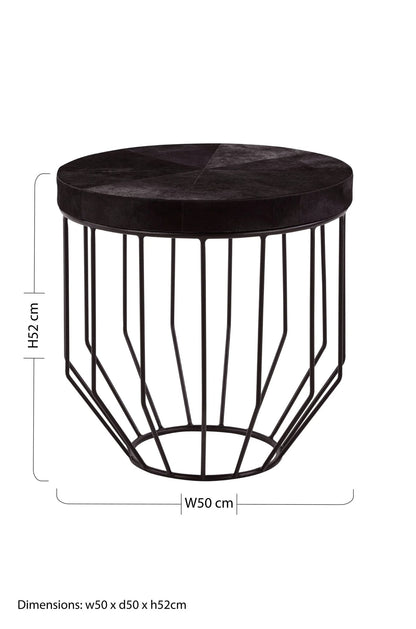 Chelsea Townhouse Hair On Hide Top Round Side Table