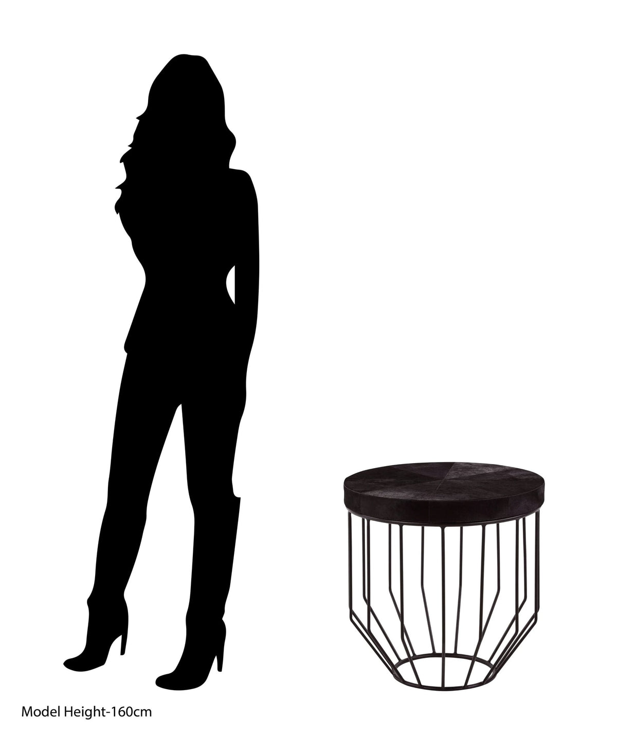 Chelsea Townhouse Hair On Hide Top Round Side Table