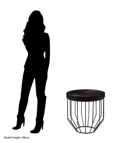 Chelsea Townhouse Hair On Hide Top Round Side Table