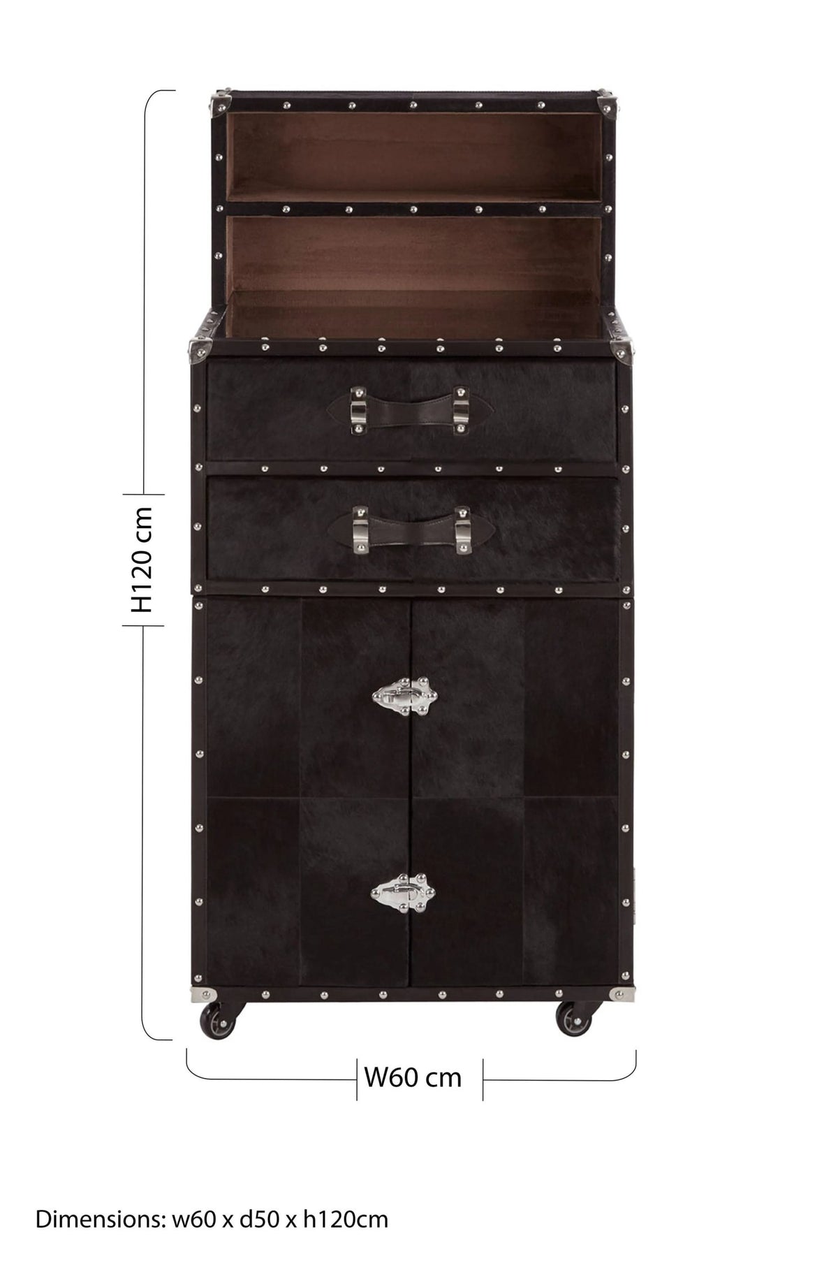Chelsea Townhouse Hair On Leather Drinks Cabinet