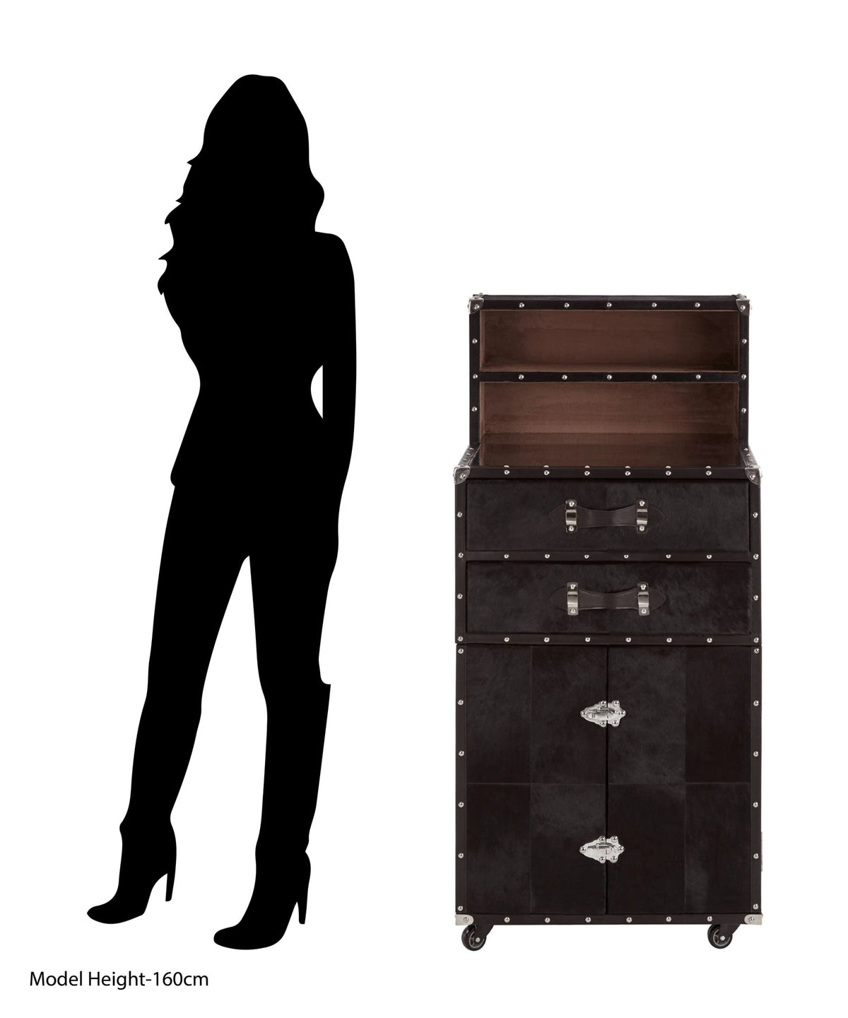 Chelsea Townhouse Hair On Leather Drinks Cabinet