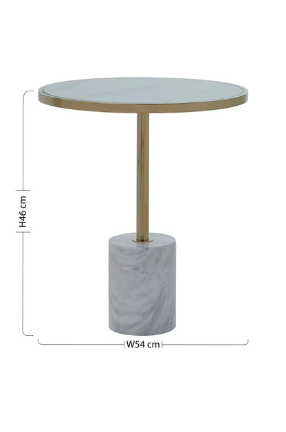 Lumina White Marble Round Side Table