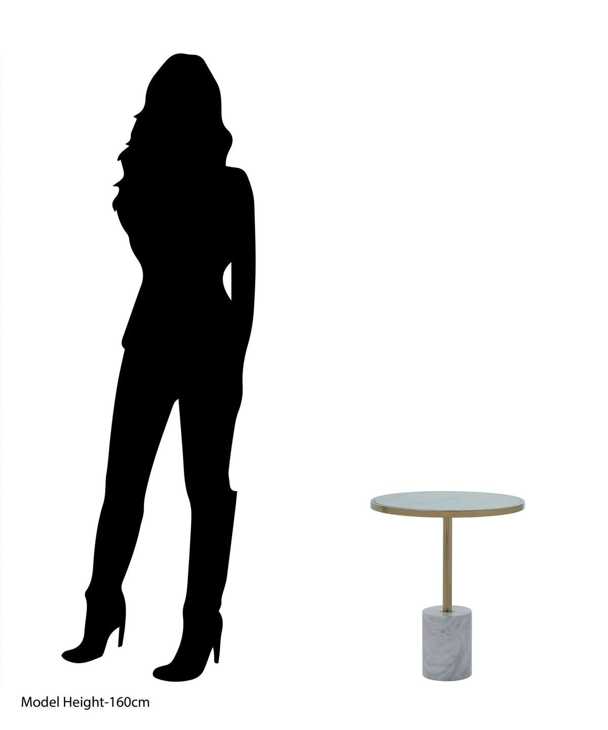 Lumina White Marble Round Side Table