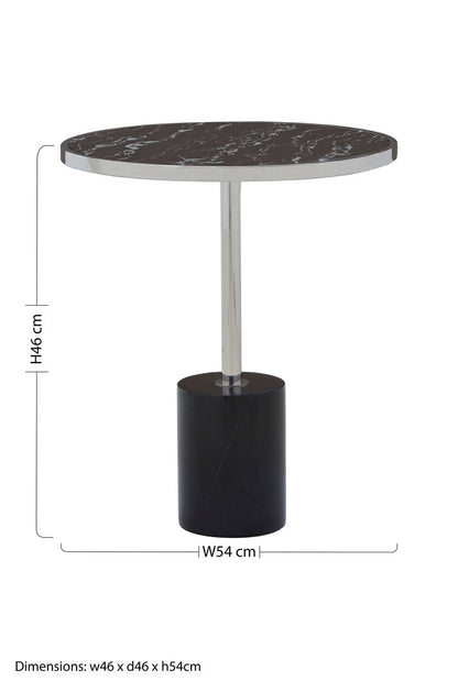 Lumina Black Marble End Table