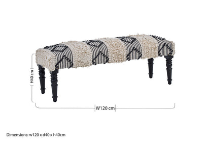 Serene Black And White Moroccan Bench