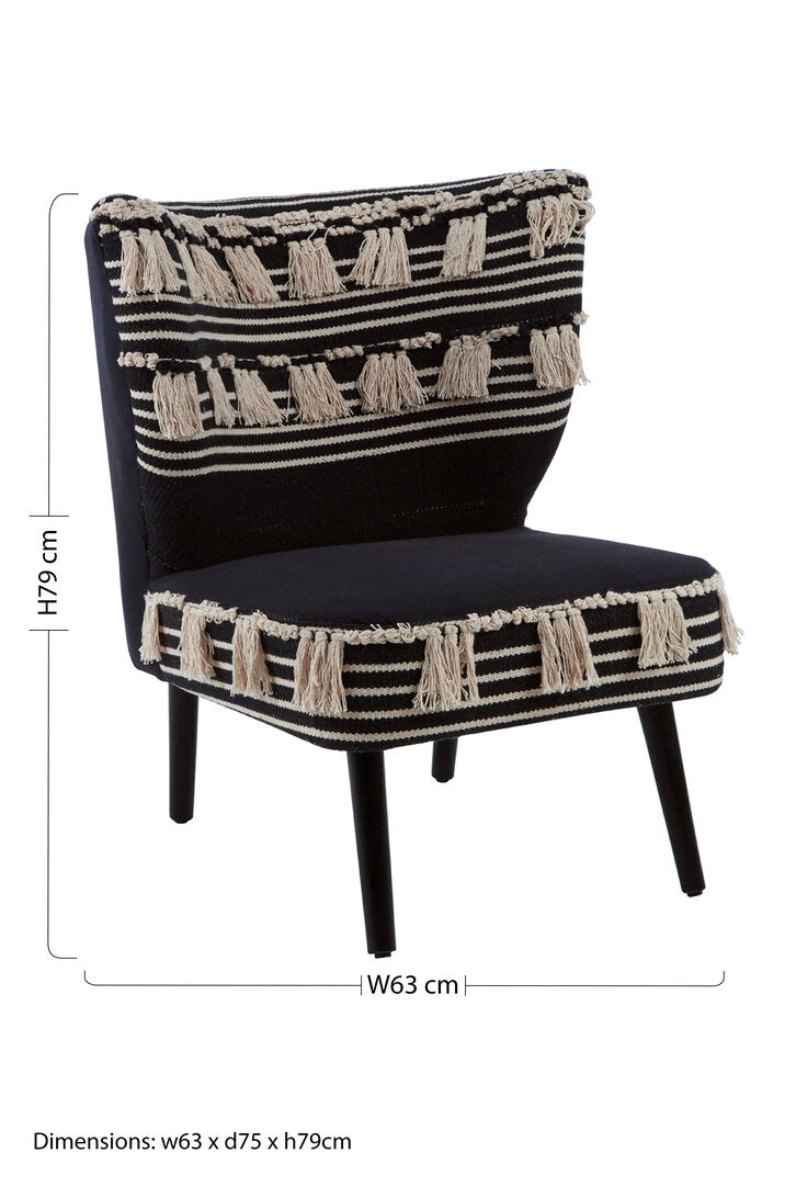 Serene Black Moroccan Chair