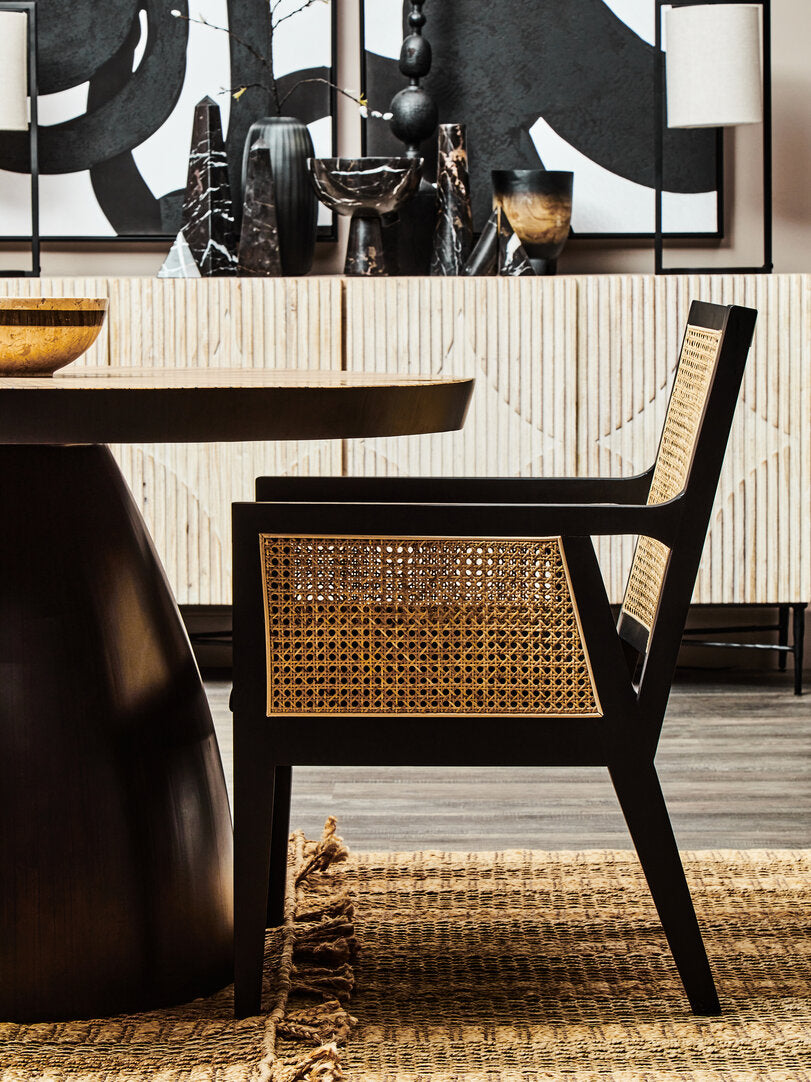 Via Rattan Chair with Black Frame