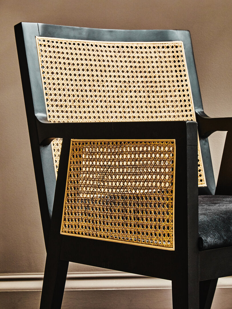 Via Rattan Chair with Black Frame
