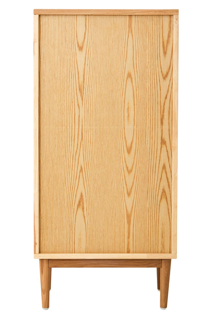 Bordeaux Rattan and Oak Wood Chest of Four Drawers