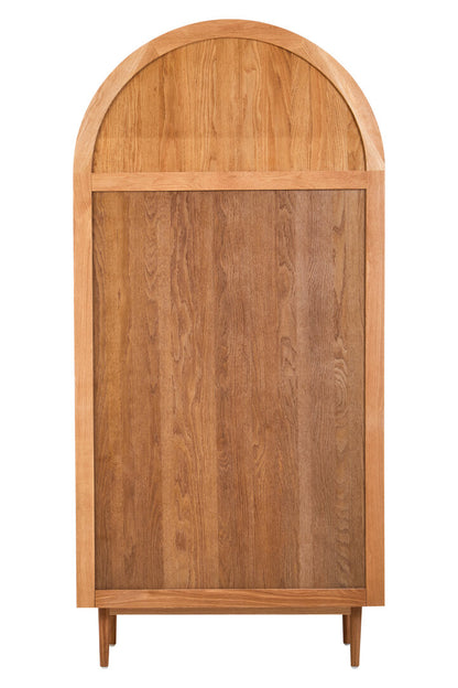 Bordeaux Rattan and Oak Wood 2 Door Wardrobe